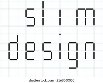 Editable light-slim font concept with grid template.