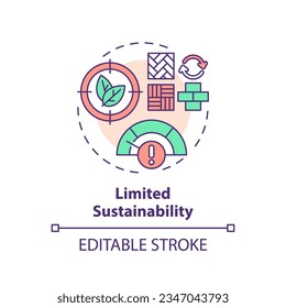 Editable limited sustainability icon concept, isolated vector, sustainable office thin line illustration.