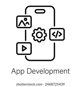 Icono de línea editable de desarrollo de App 