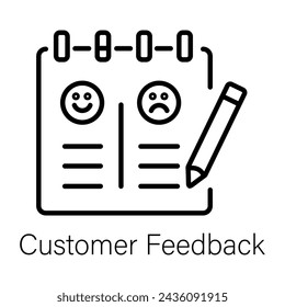 Editable line icon depicting customer feedback 