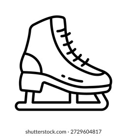Ein editierbares Liniensymbol von Eislaufschuhen, bereit zur Verwendung von Vektorgrafiken