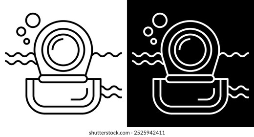 Editable line icon illustration of a sea walk (marine walk)