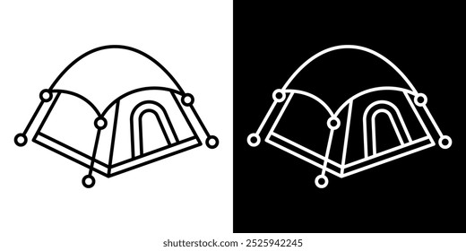 Ilustración de icono de línea editable de una tienda de campaña