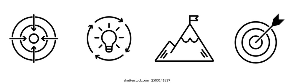 Editable line icon set for personal success stories. vector stock. illustration. 