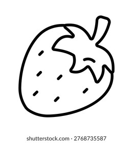 An editable line icon of strawberry fruit, health food