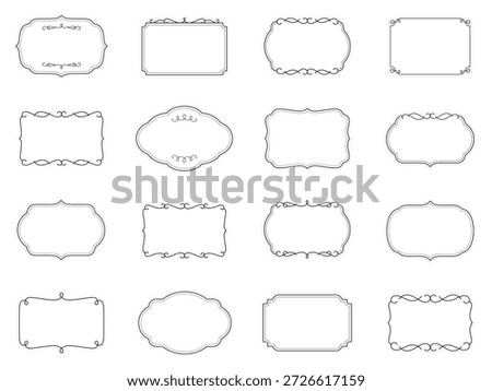 Editable line simple vintage frame sticker set