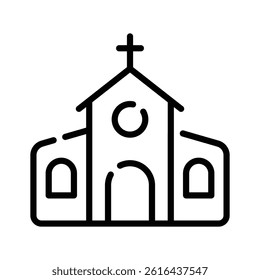 An editable line style icon of christmas card envelope