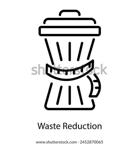 Editable line style icon depicting waste reduction 
