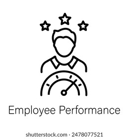 Editable line style icon of employee performance 