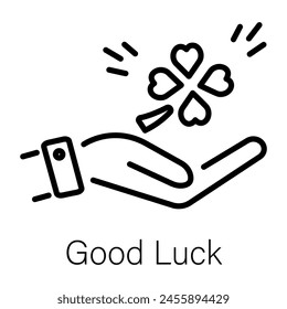Editable line style icon of good luck 