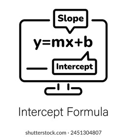 Editable line style icon of intercept formula 