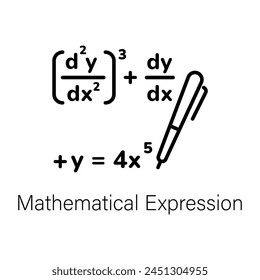 Symbol für bearbeitbare Linienart eines mathematischen Ausdrucks 