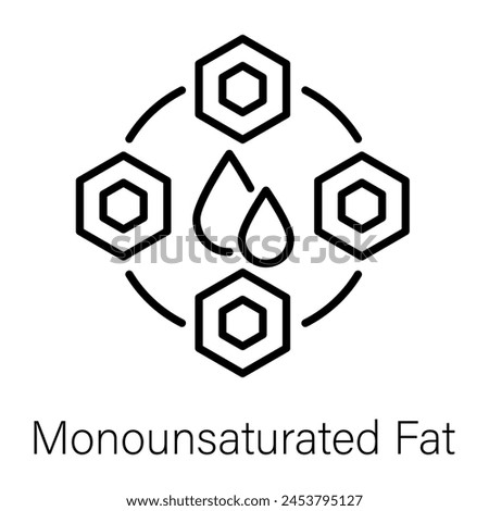 Editable line style icon of monounsaturated fat 
