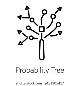 Editable line style icon of probability tree