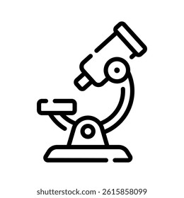 An editable line style icon showing microscope