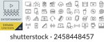 Editable Line Vector Entertainment Icon Set (Not Outlined)