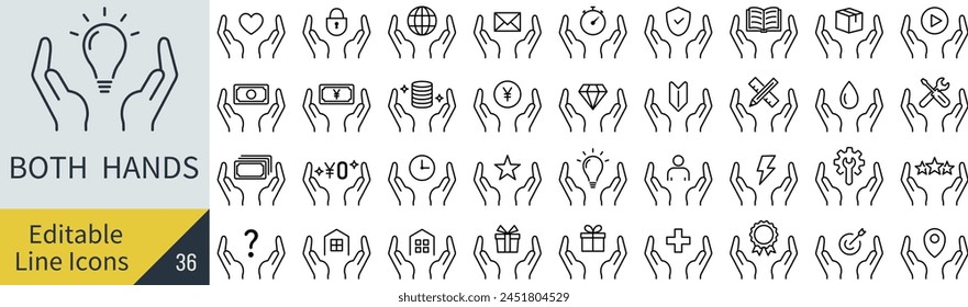 Editable Line Vector Hand Drawn Icon Set (Not Outlined)