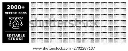 Editable line vector icons set. editable line icons, outline, corporate symbols
