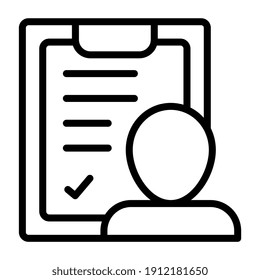 Editable linear design of curriculum vitae icon