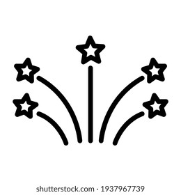 Editable linear design icon of firework