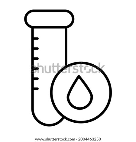 Editable linear icon of blood sample, editable vector