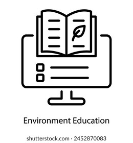 Icono lineal editable de la educación ambiental 