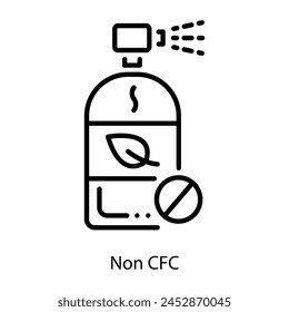 Editable linear icon of non cfc gas 