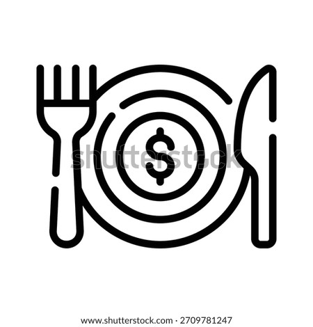 An editable linear icon showing event budgeting