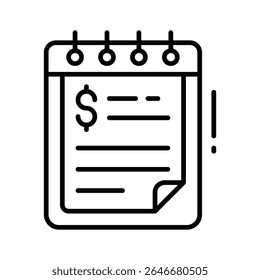 An editable linear icon of structured investment plan