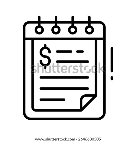 An editable linear icon of structured investment plan