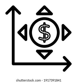 Editable linear outline design of financial chart