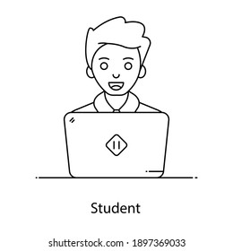 
Editable linear outline design of student icon