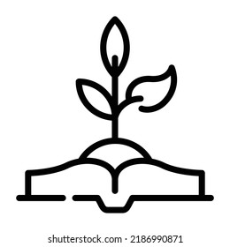 Un icono de contorno lineal editable de un informe botánico