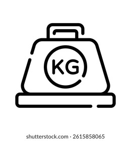 An editable linear style icon showing weight tool