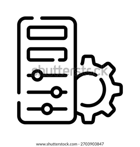 An editable linear style icon showing configuration panel
