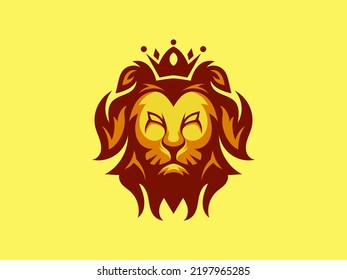 Editable lion mascot logo template