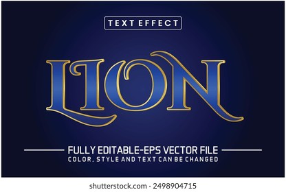 Editable Lion text effect. Graphic text template
