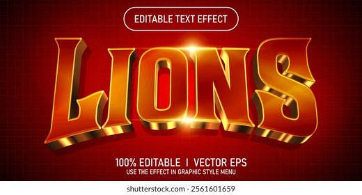 editable lions vector text effect with modern style design