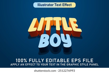 EDITABLE LITTLE BOY TEXT EFFECT EPS FILE