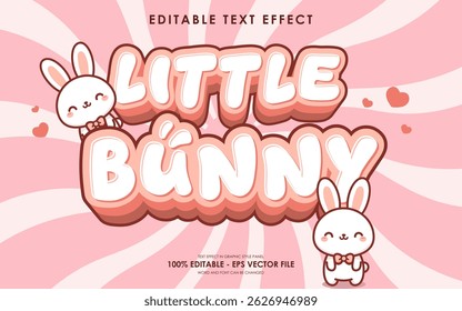Editable little bunny text effect, with cute bunny characters