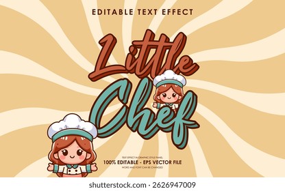 Editable little chef text effect, with cute chef characters