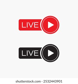 editable Live icon ilustration design vector. live streaming, video