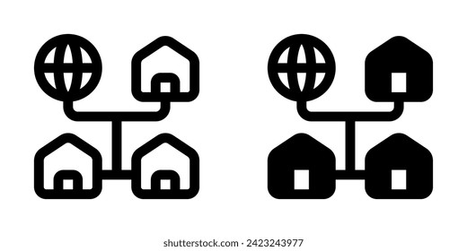 Editable local, home, network, LAN, connection vector icon. Remote work, job, profession, freelance. Part of a big icon set family. Perfect for web and app interfaces, presentations, infographics, etc