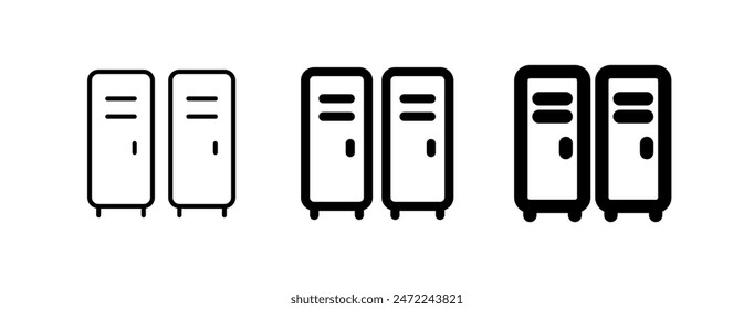 Armario editable, icono de Vector de la sala de cambios. Parte de una gran familia de iconos. Perfecto para interfaces de Web y App, presentaciones, infografías, etc