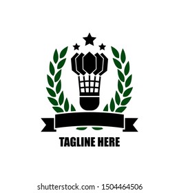 Editable logo badminton badge vector you can edit fully