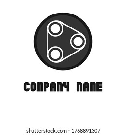editable logo with black white style