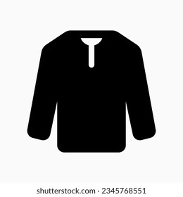 Icono de vector de camiseta de manga larga editable. Ropa, moda, vestimenta. Parte de una familia de iconos grandes. Perfecto para interfaces web y de aplicaciones, presentaciones, infografías, etc