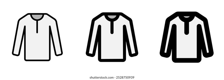 Editable long sleeve t-shirt vector icon. Clothing, fashion, apparel. Part of a big icon set family. Perfect for web and app interfaces, presentations, infographics, etc