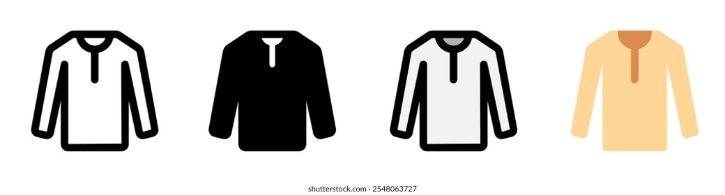 Editable long sleeve t-shirt vector icon. Clothing, fashion, apparel. Part of a big icon set family. Perfect for web and app interfaces, presentations, infographics, etc