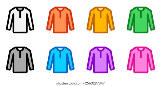 Editable long sleeve t-shirt vector icon. Clothing, fashion, apparel. Part of a big icon set family. Perfect for web and app interfaces, presentations, infographics, etc